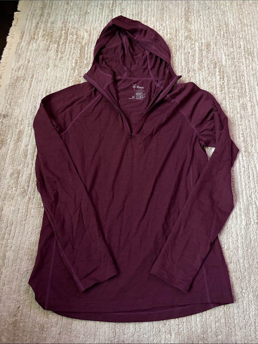 ibex womens Half-Zip Indie Hoodie size Medium